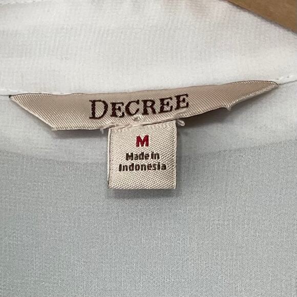 Decree Sheer Button Up Shirt Size Medium Office Siren Ethereal Preppy Y2K Top - Picture 8 of 11